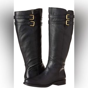 Franco Sarto Black Over the Knee Boots Sleek Leather Design